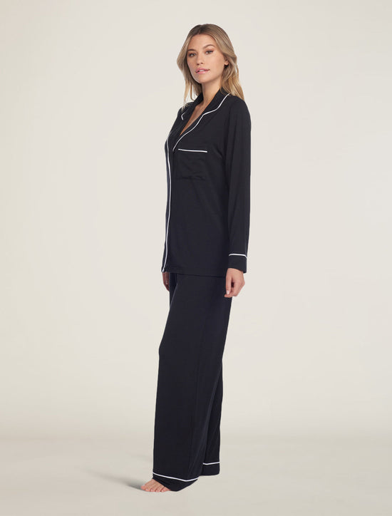 Luxe Milk Jersey Piped Pajama Set for Women
