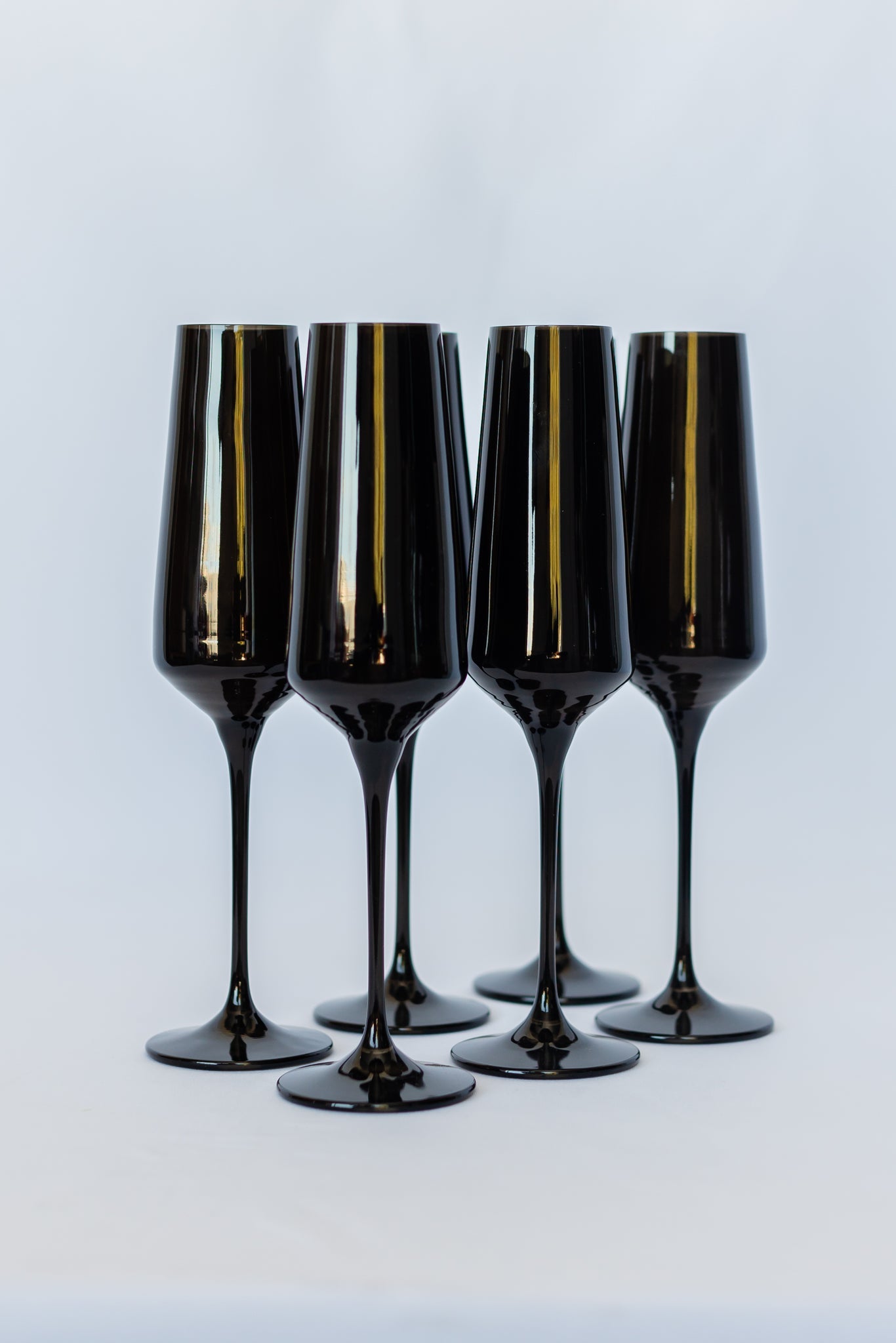 Estelle Champagne Flute Glasses - Black
