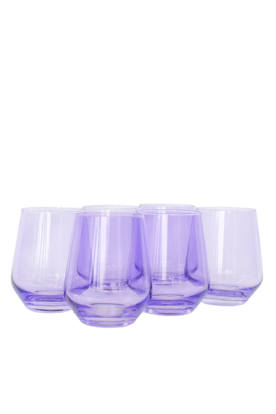 Estelle Stemless Wine Glasses - Lavender