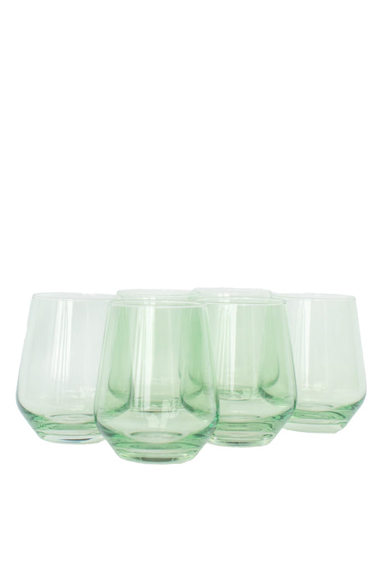 Estelle Stemless Wine Glasses - Mint