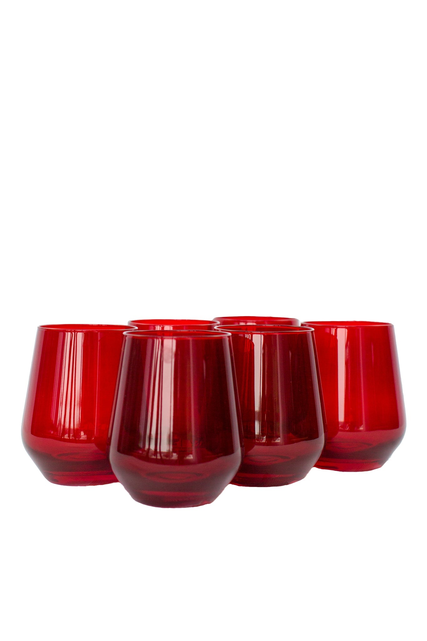 Estelle Stemless Wine Glasses - Red
