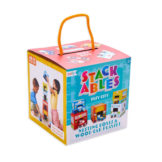 Stackables Nested Cardboard Toys & Cars Set : Busy City