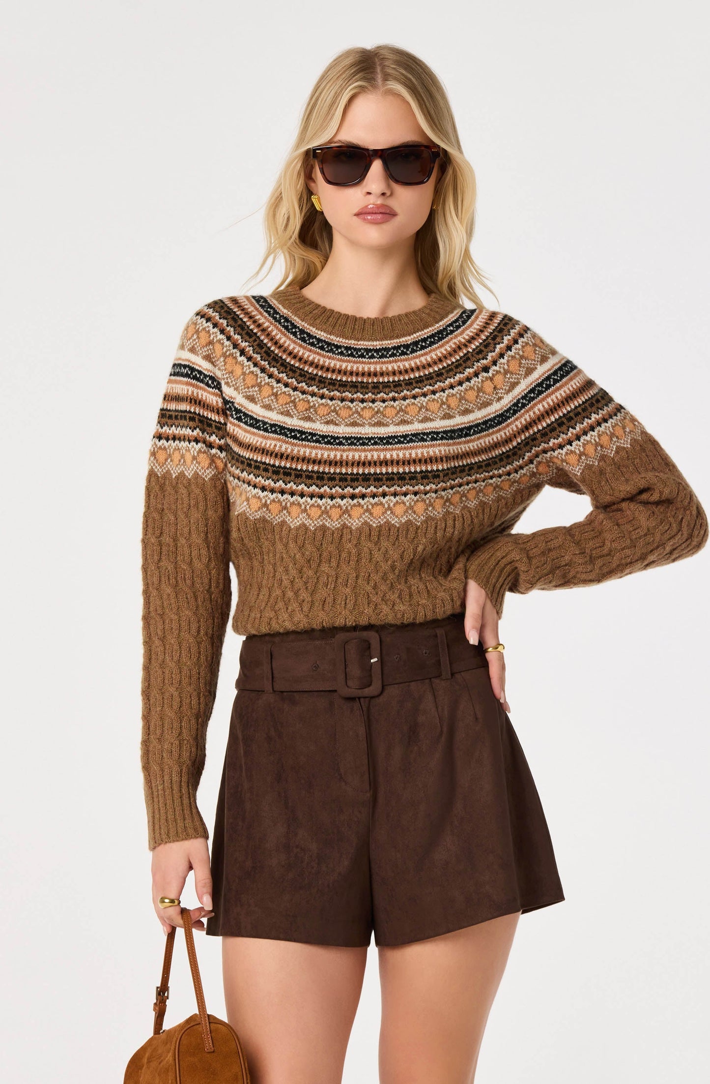 Daria fair isle cable knit sweater
