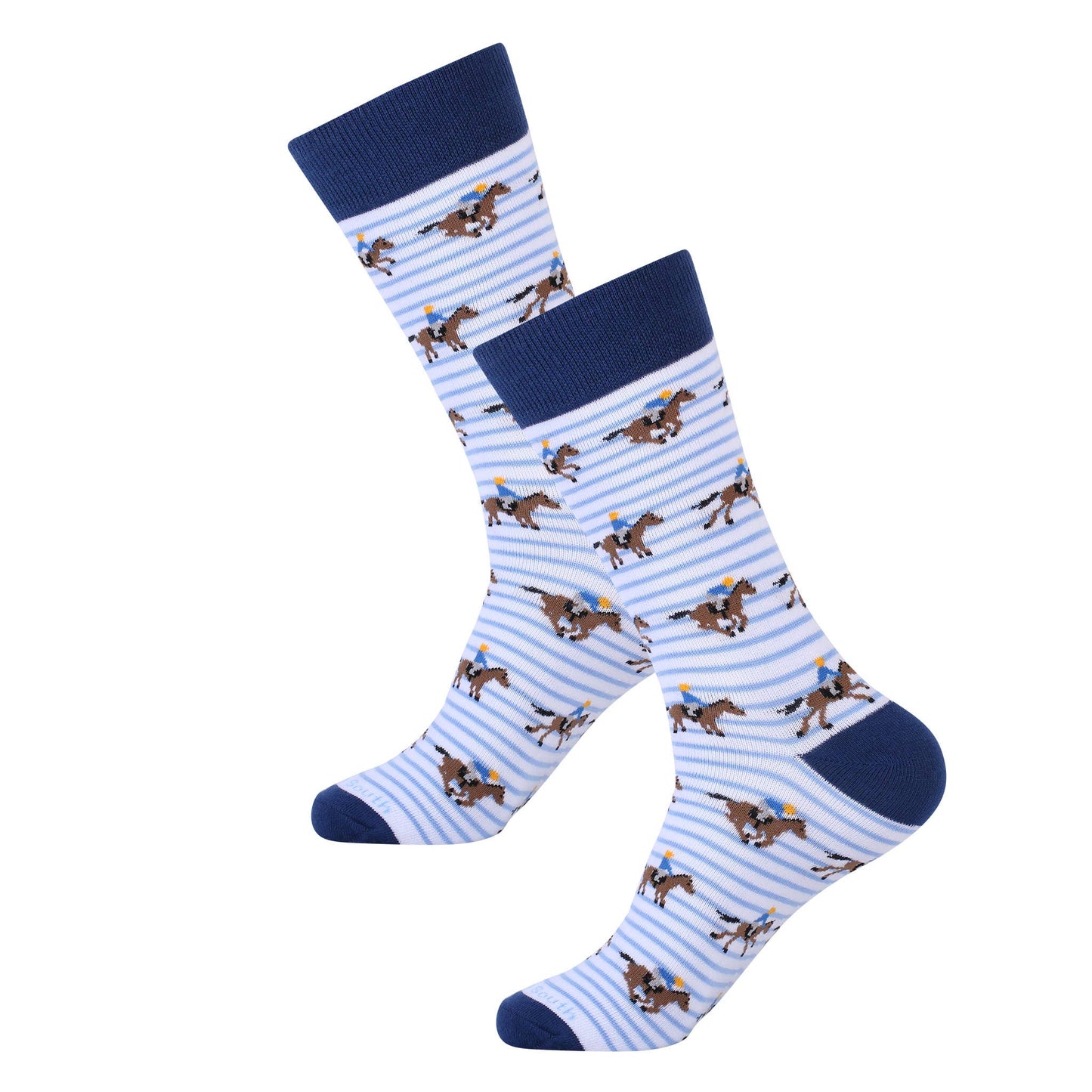Horse Racing Blue Stripe Derby Socks