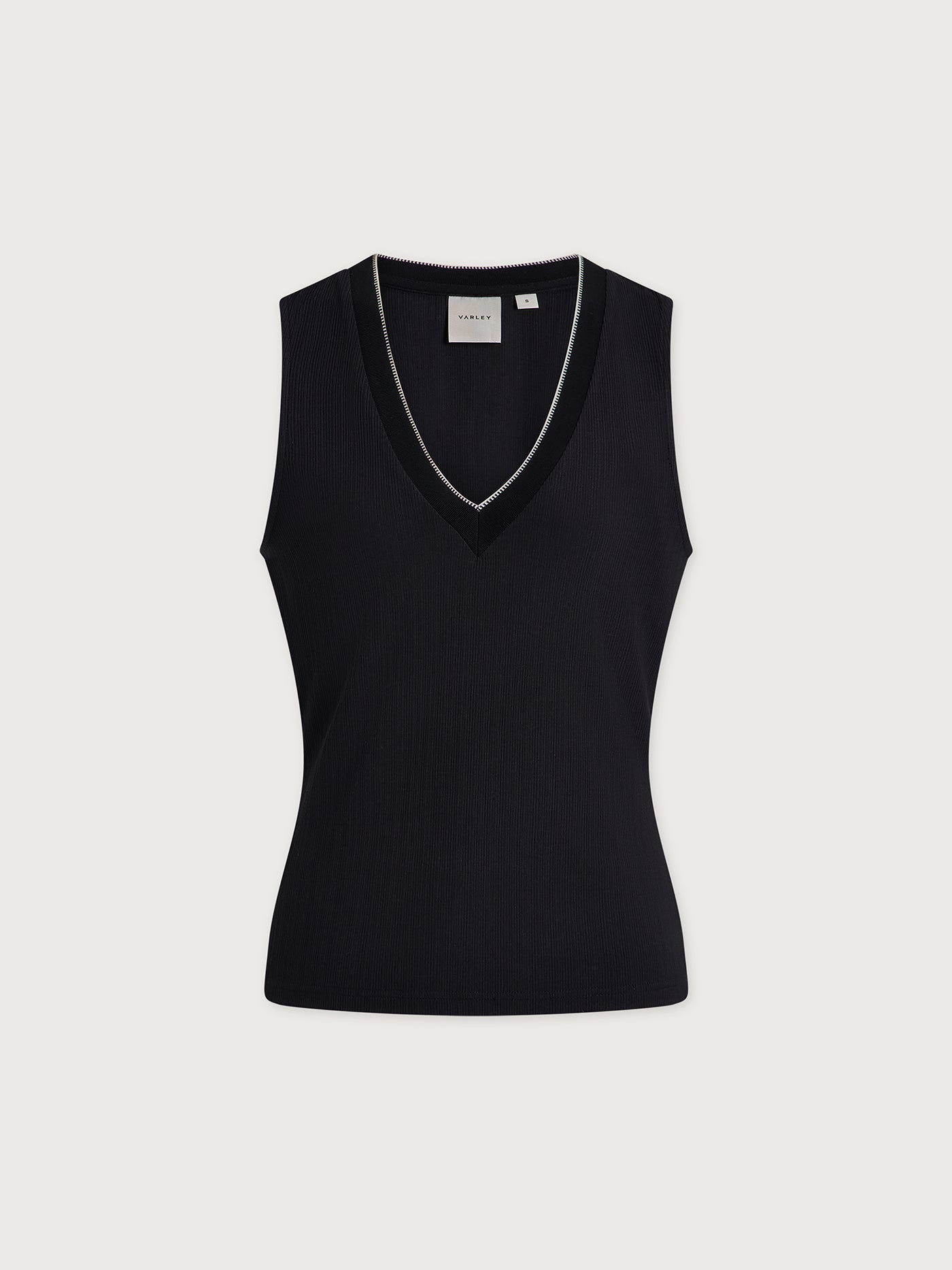 Varley Corby V Neck Tank Black detail