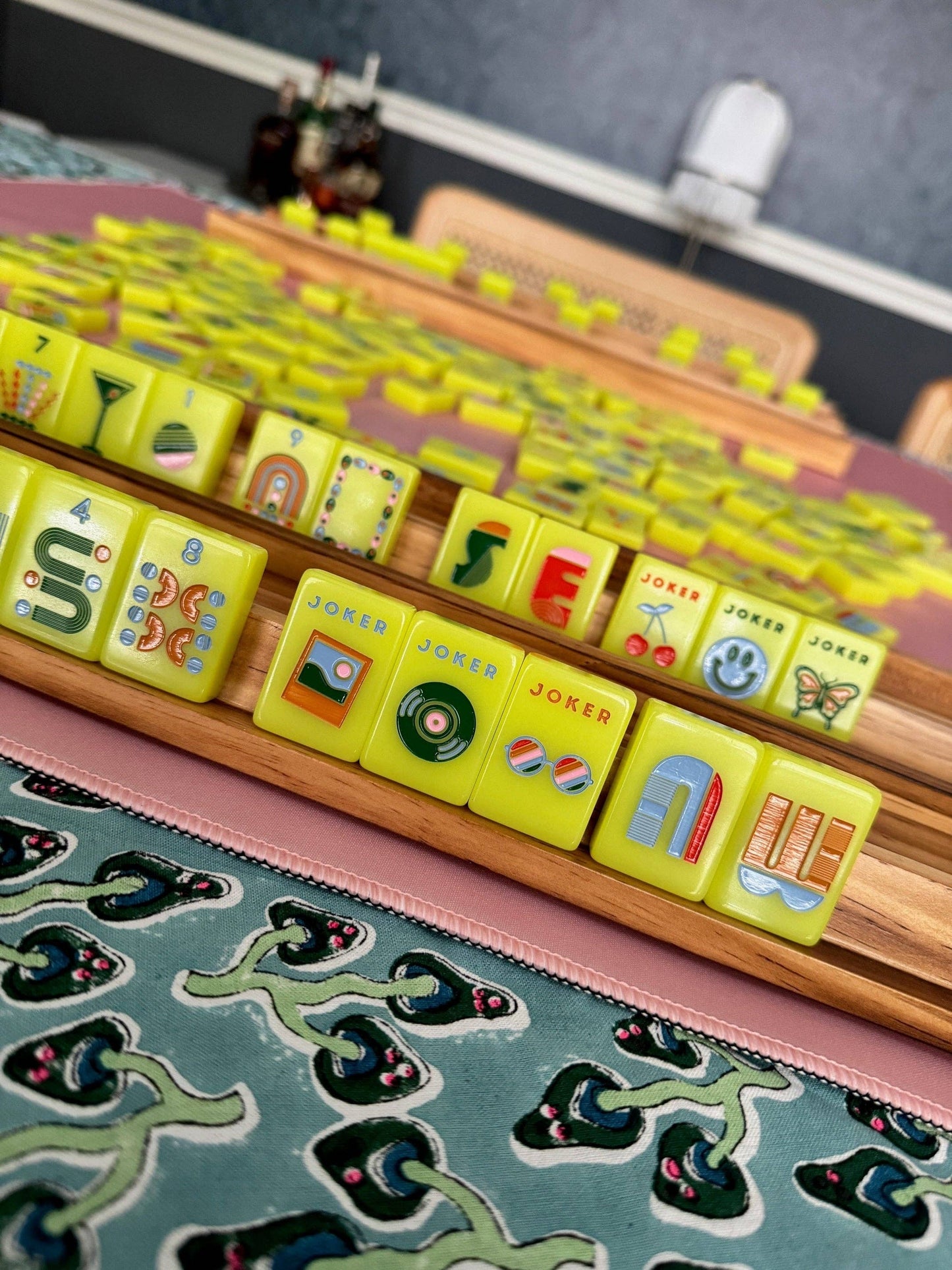 Peace Love Mahjong - Mod Tiles - Chartreuse