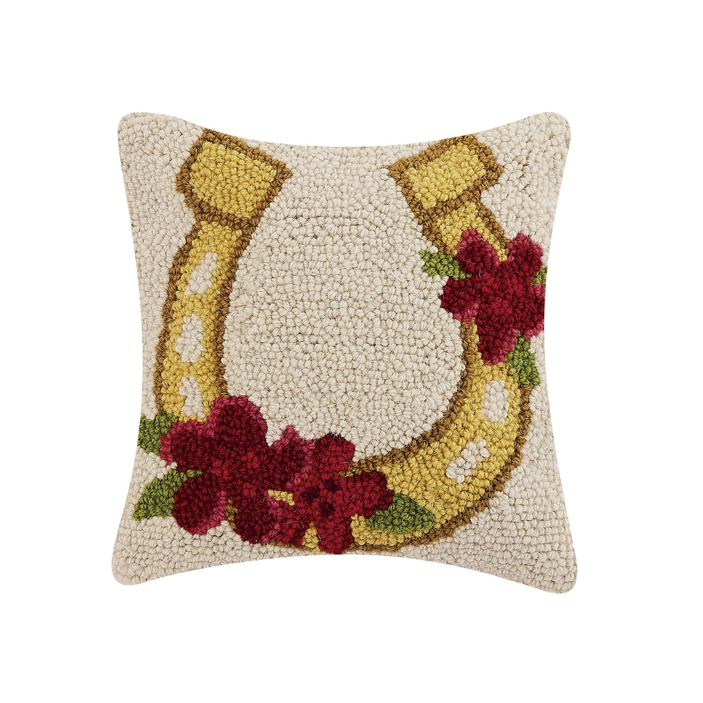 Peking Handicraft Gold Horseshoe with Flowers Hook Pillow - Thumbnail 2