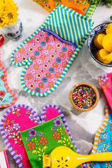 Furbish Studio - Pink Pot Holder & Oven Mitt