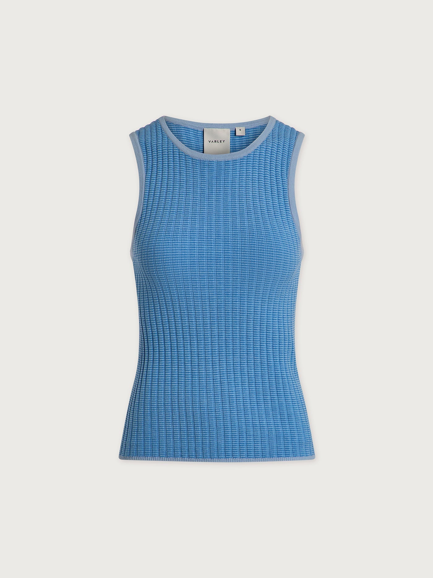 Varley Hanson Rib Knit Tank Mist Blue flat