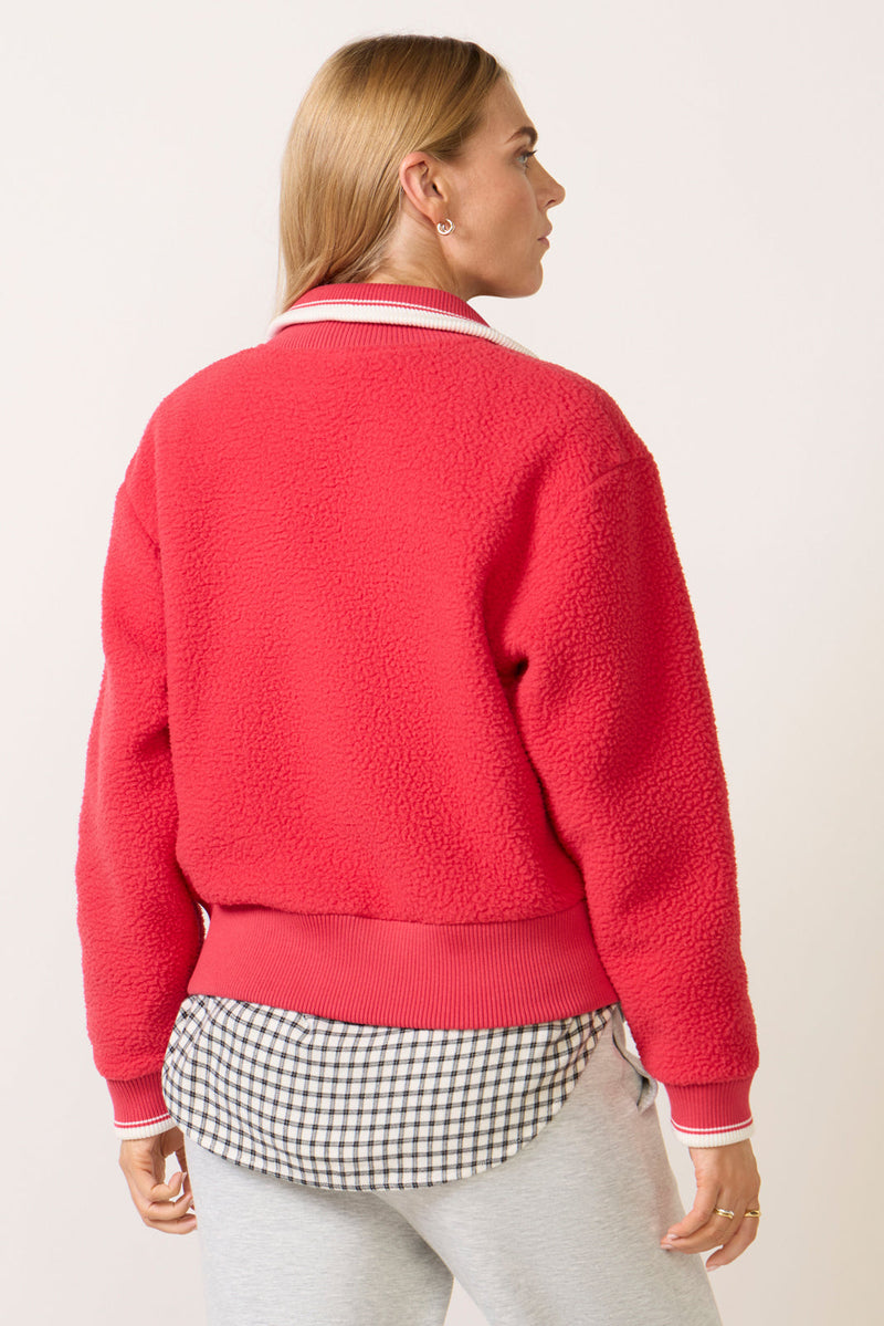 Anika Half Zip Fleece in Pink Begonia view 4
