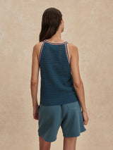 Varley - Aberg Halter Knit Top - Heron Blue