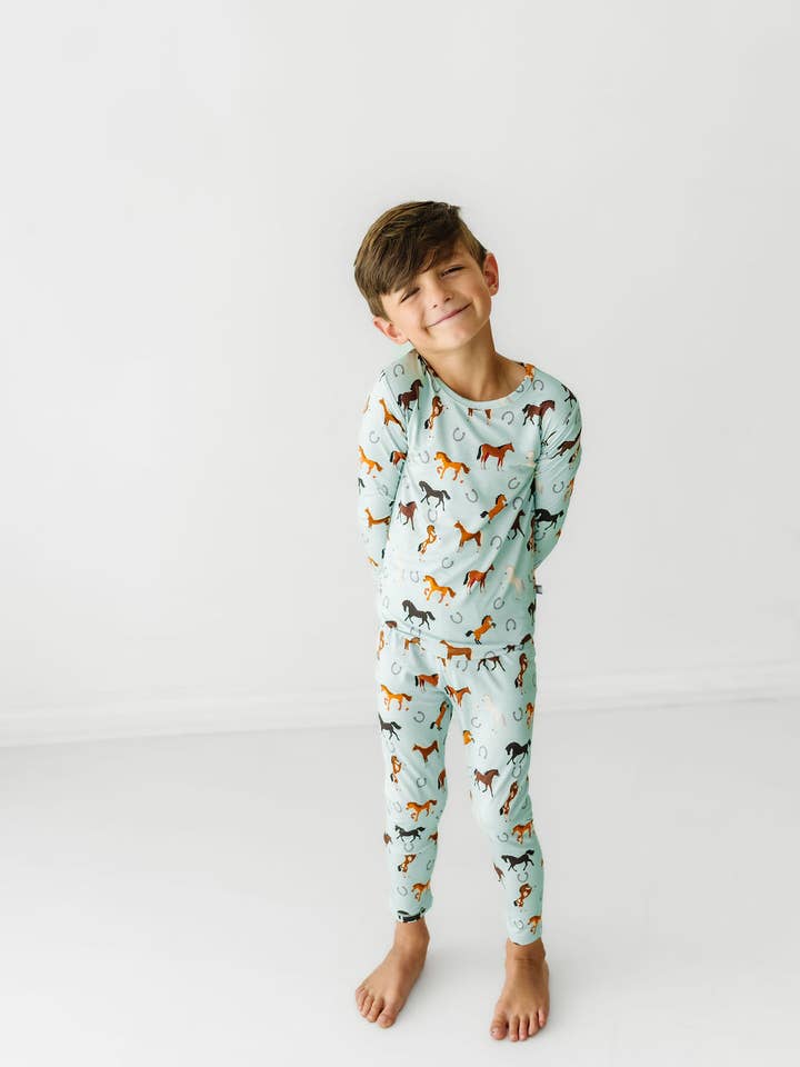 Macaron + Me - Western Horses Two Piece Jammies