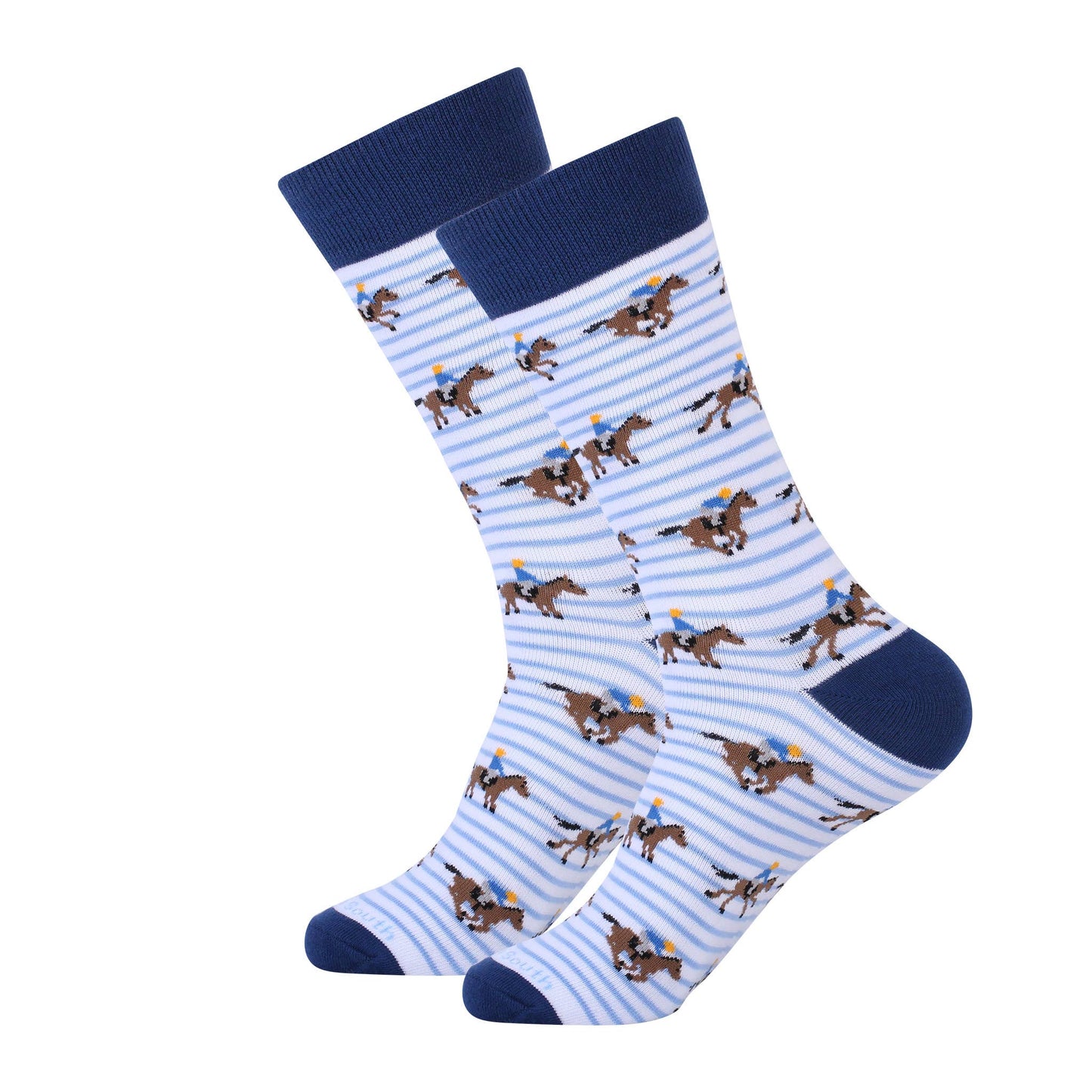 Horse Racing Blue Stripe Derby Socks