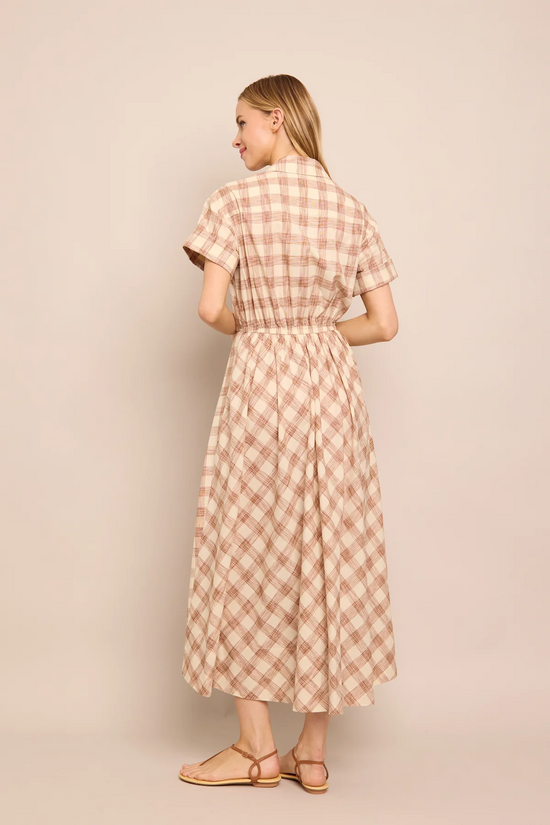 Cara Cara - Asbury Midi Dress - Sketched Plaid Brown