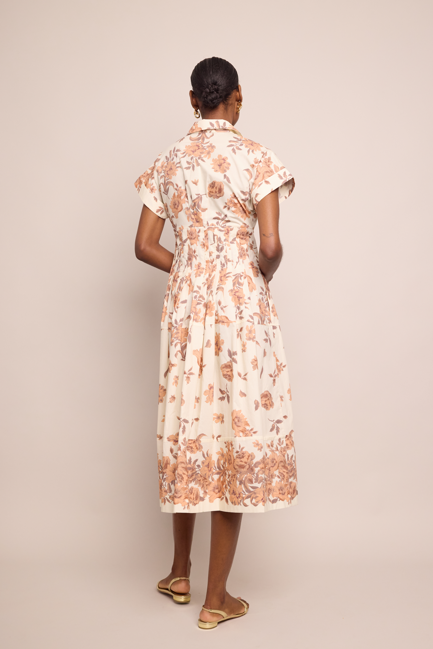 Cara Cara - Nash Midi Dress - Farfella Border Egret