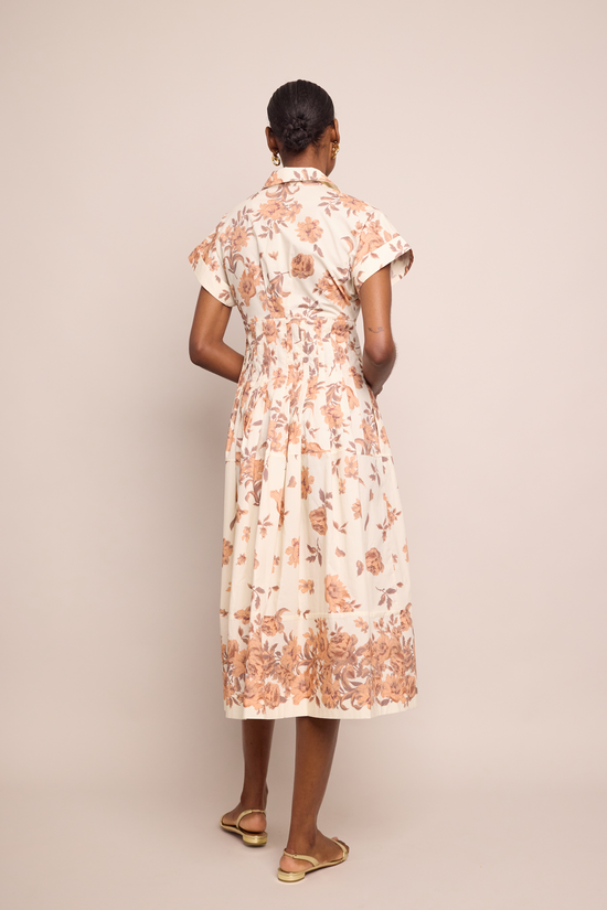 Cara Cara - Nash Midi Dress - Farfella Border Egret