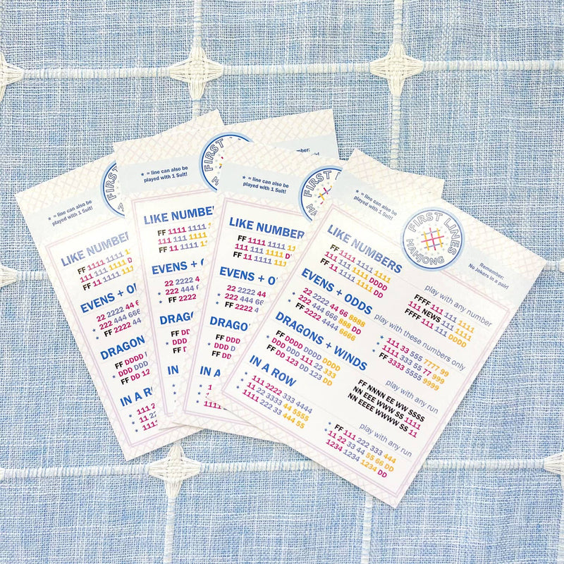 Play Away Cards - First Lines Simplified Mahjong Line Cards for beginners