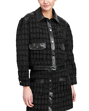 Tweed Mix-Media Jacket, Black
