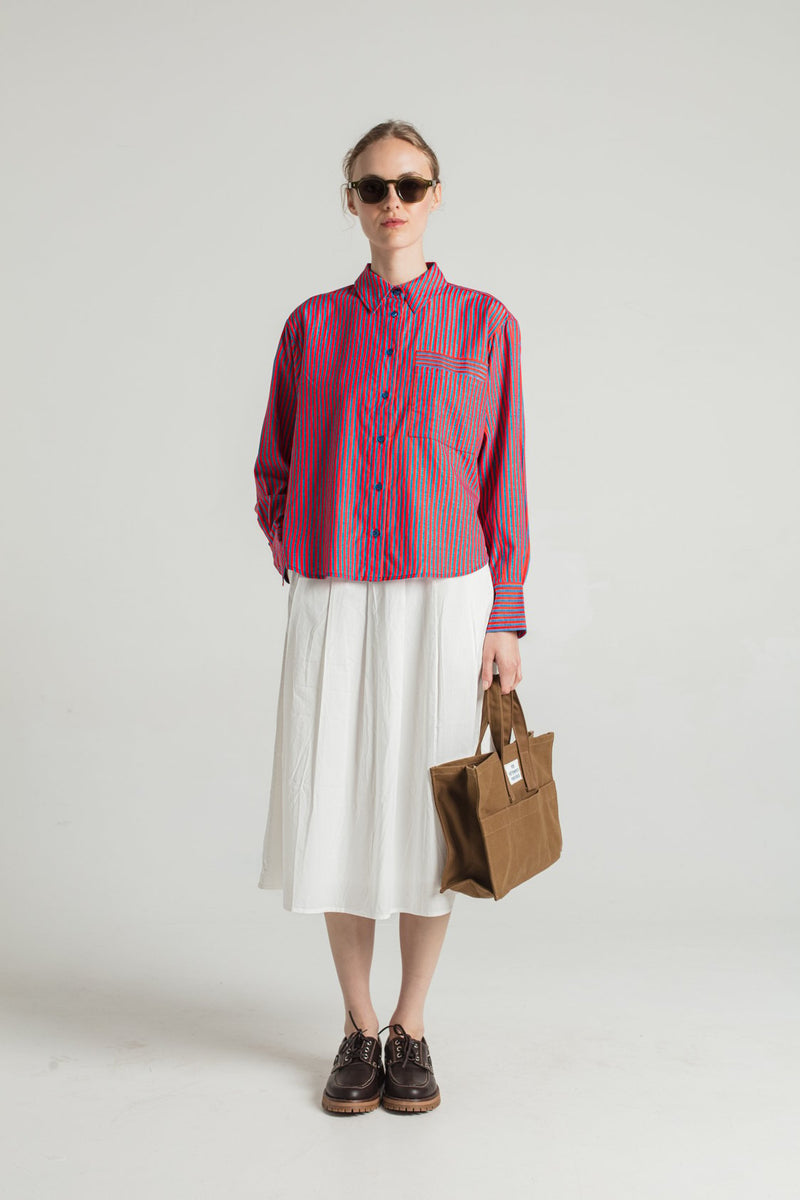Le Mont St Michel - Jopeli Pleated Poplin Skirt - Off White