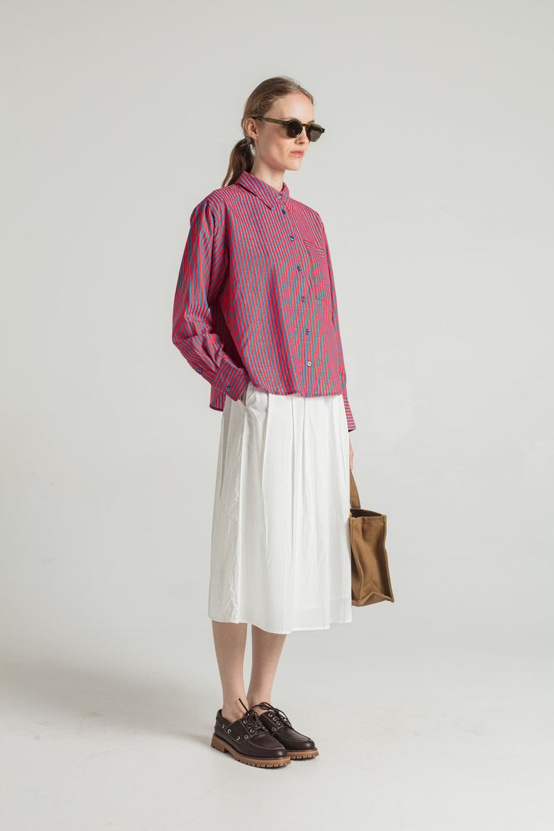 Le Mont St Michel - Jopeli Pleated Poplin Skirt - Off White