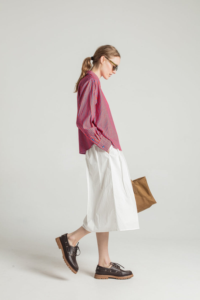 Le Mont St Michel - Jopeli Pleated Poplin Skirt - Off White