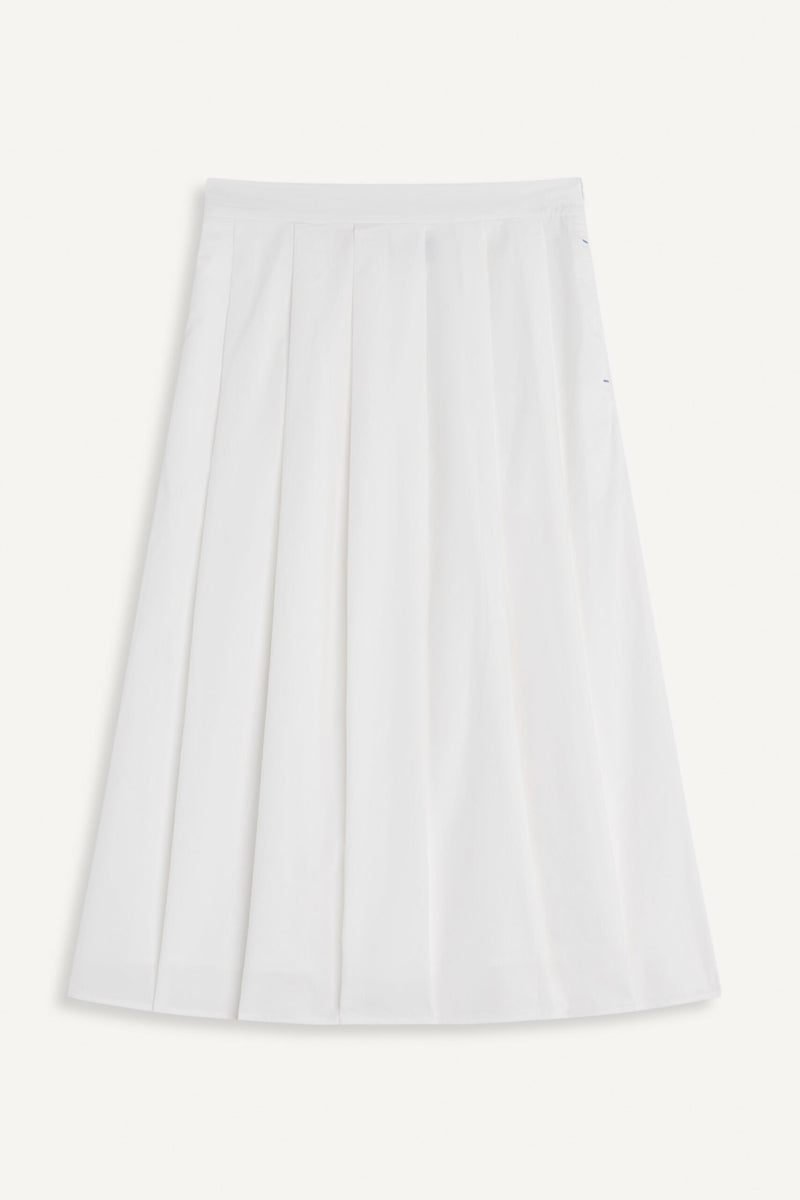 Le Mont St Michel - Jopeli Pleated Poplin Skirt - Off White