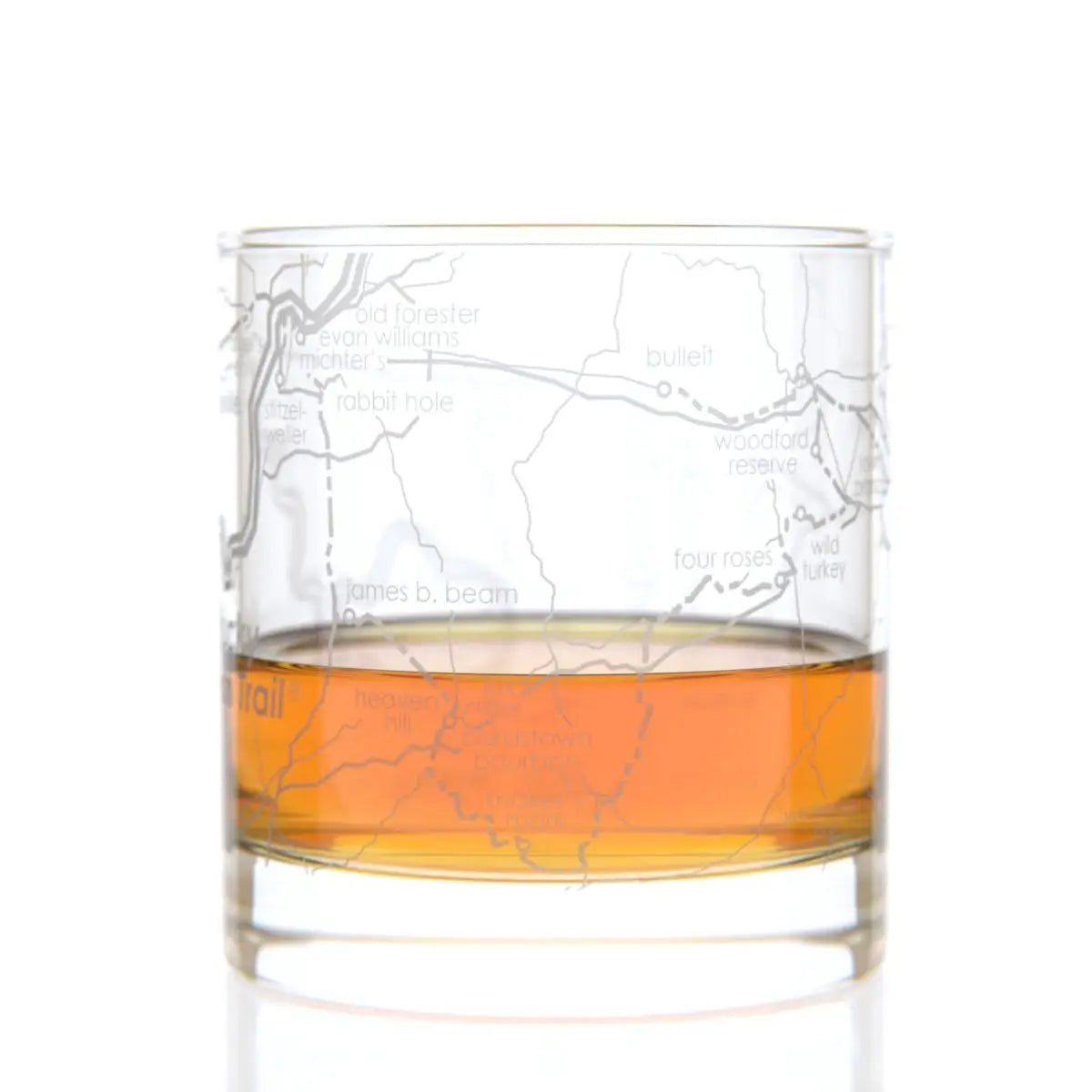 Kentucky Bourbon Trail® Map Rocks Glass