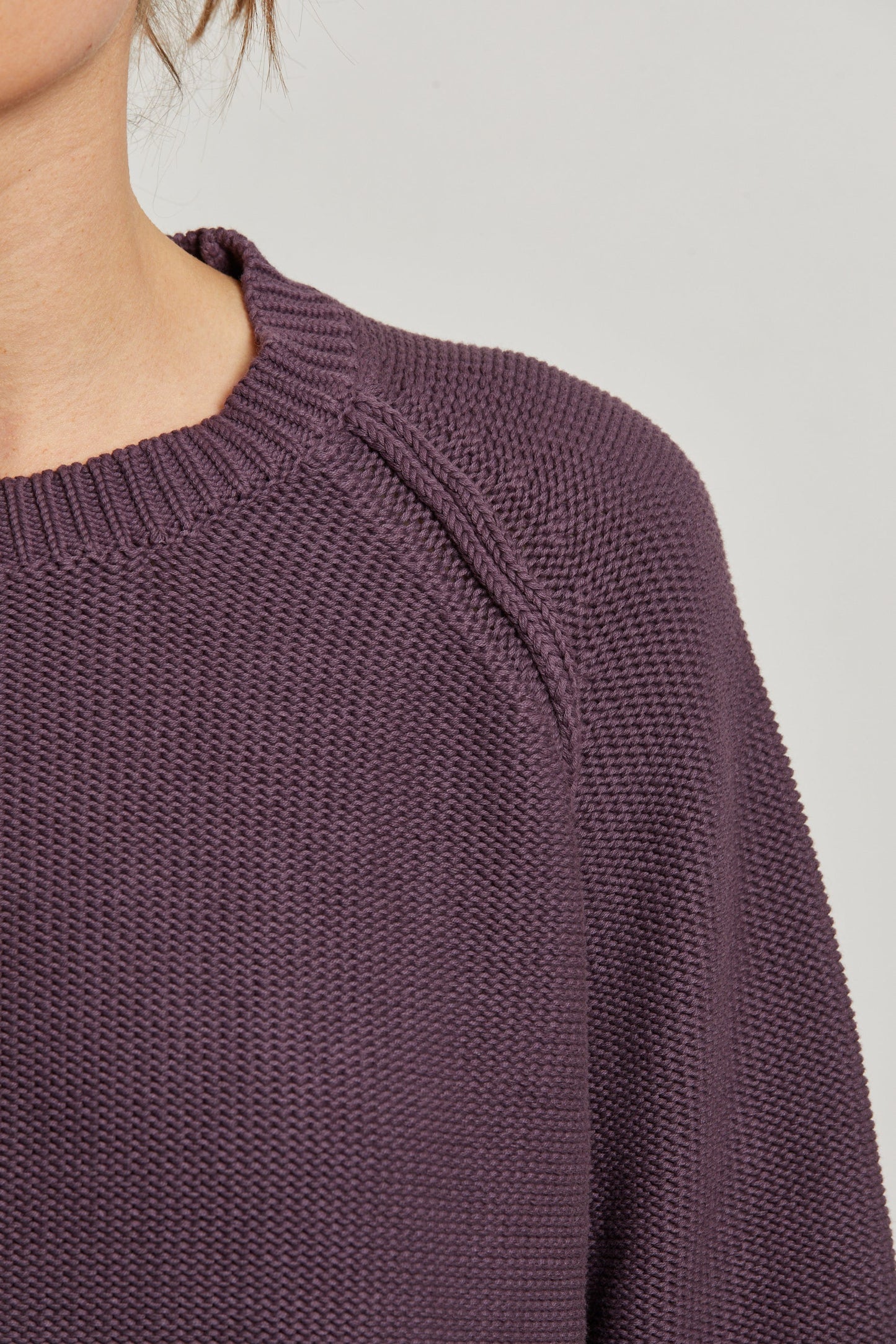PerfectWhiteTee - Evie Long Sleeve Crew Sweater - Plum