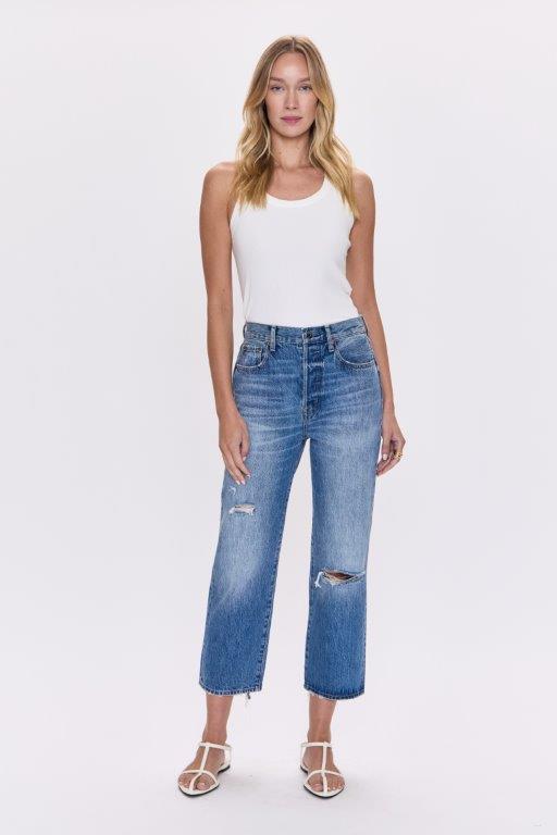 Pistola - Cassie Crop High Rise Straight - Honor Distressed