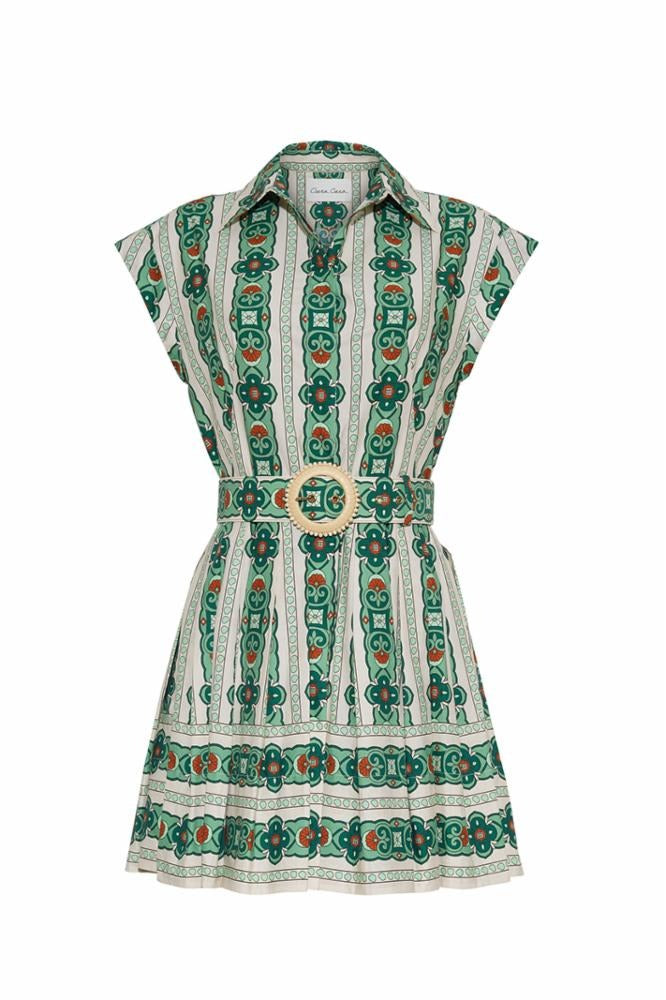 Cara Cara - Octavia Mini Dress - Bria Stripe Green