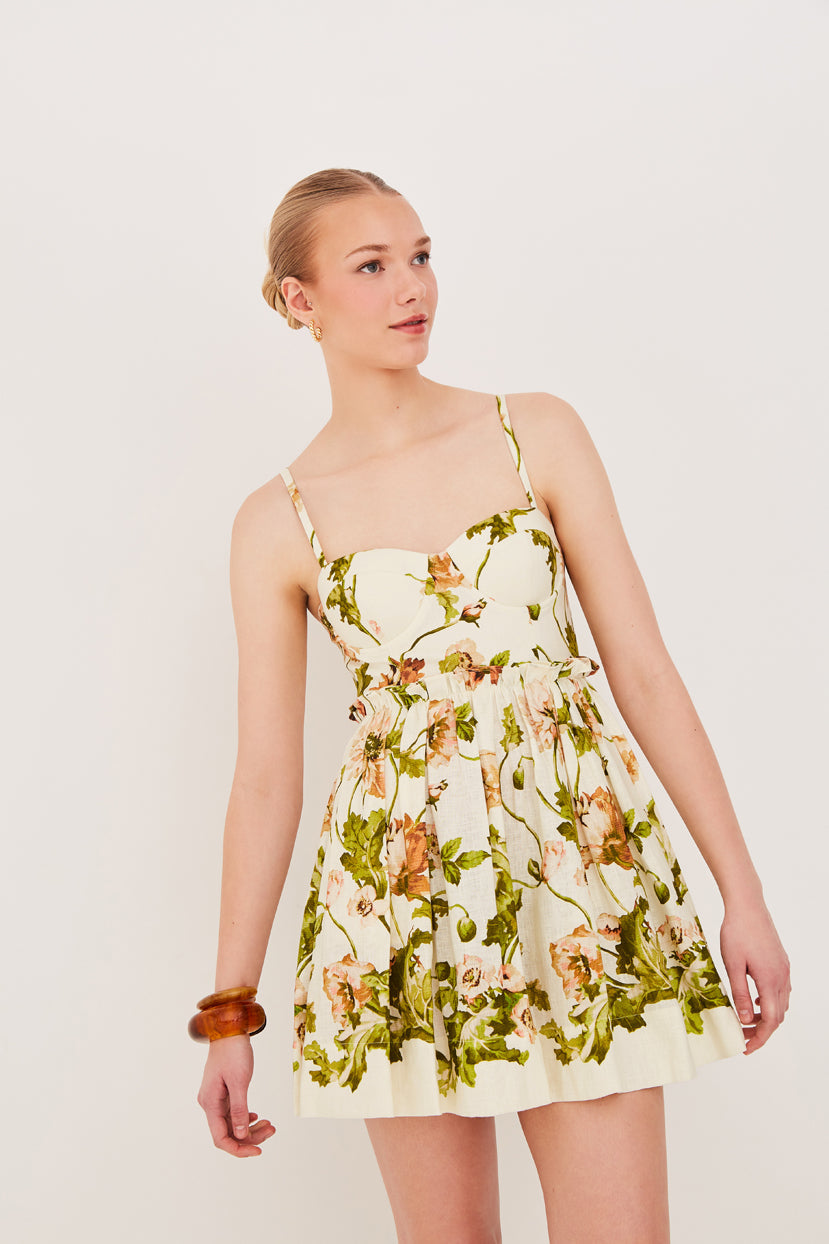 Cara Cara - Kori Mini Dress - Lockwood Flora Egret