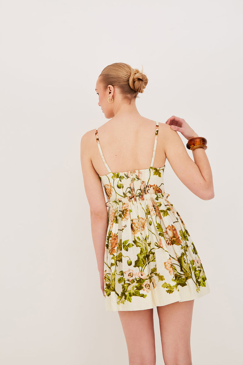 Cara Cara - Kori Mini Dress - Lockwood Flora Egret