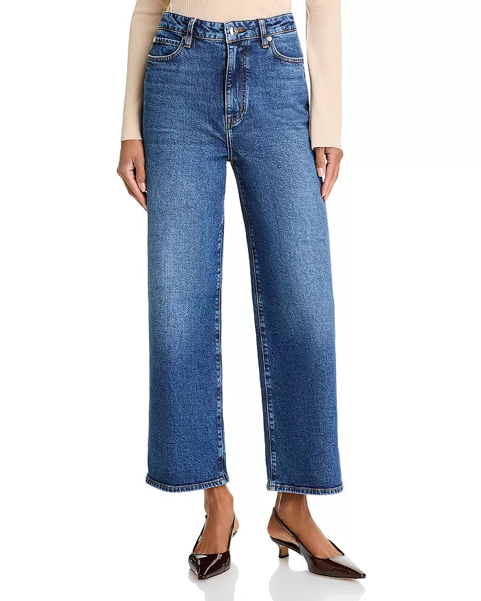 FRAME - The Wide High Rise Ankle Wide Leg Jeans - Rival