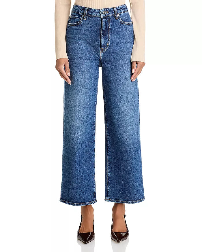 FRAME - The Wide High Rise Ankle Wide Leg Jeans - Rival