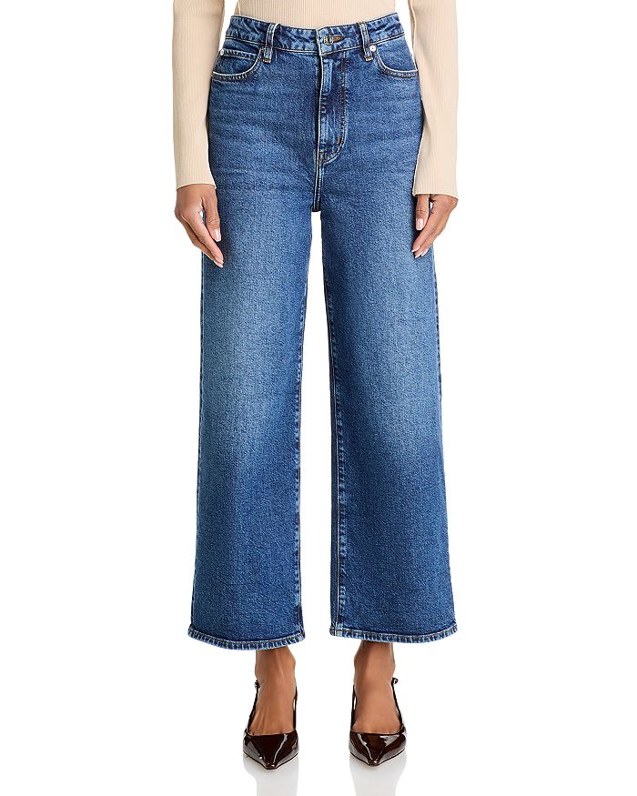 FRAME - The Wide High Rise Ankle Wide Leg Jeans - Rival