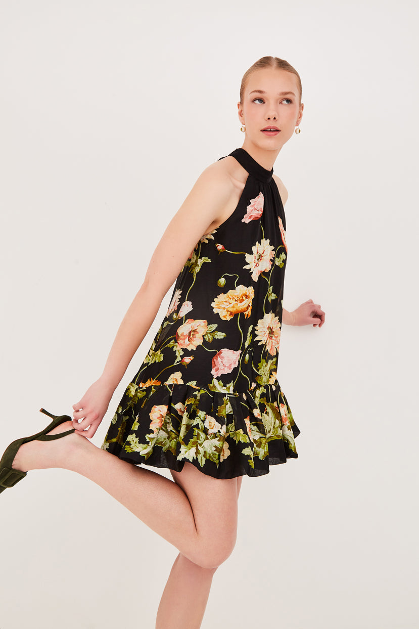 Cara Cara - Arca Mini Dress - Lockwood Flora Black