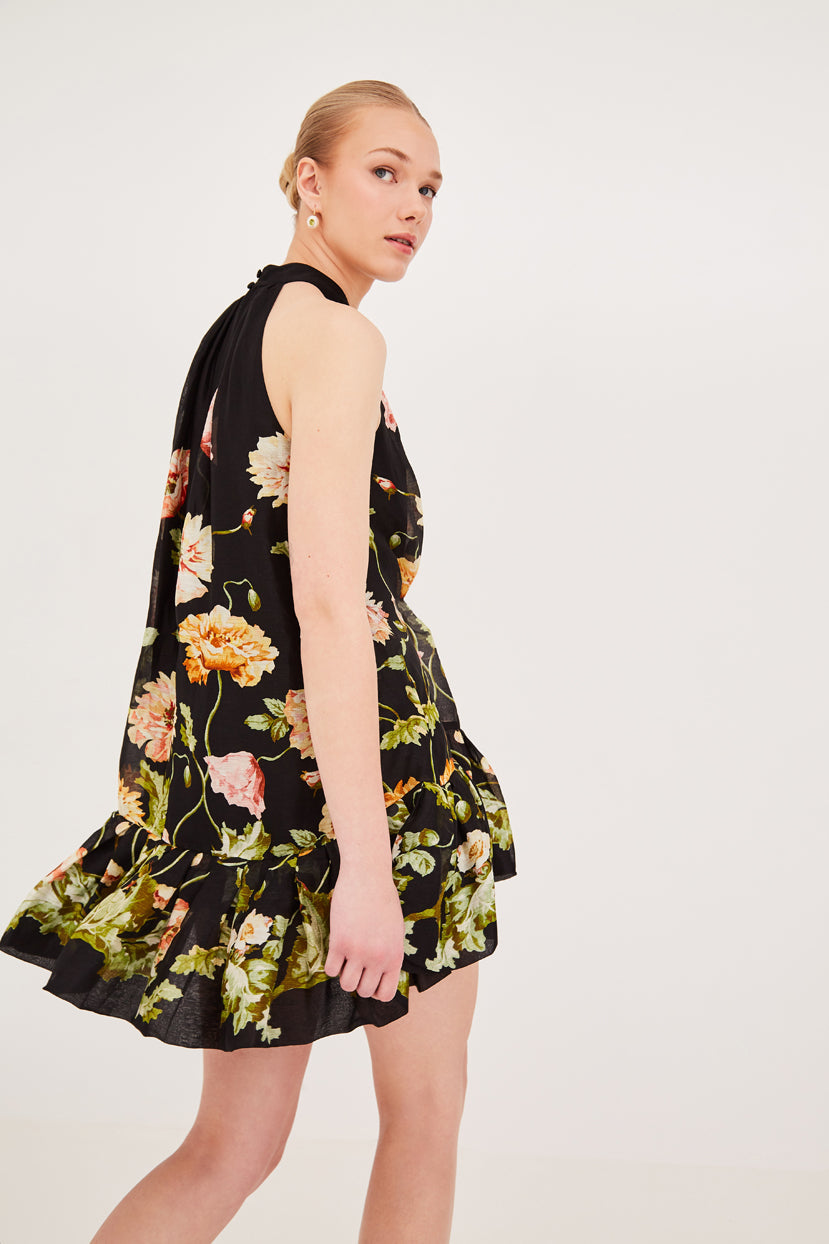 Cara Cara - Arca Mini Dress - Lockwood Flora Black