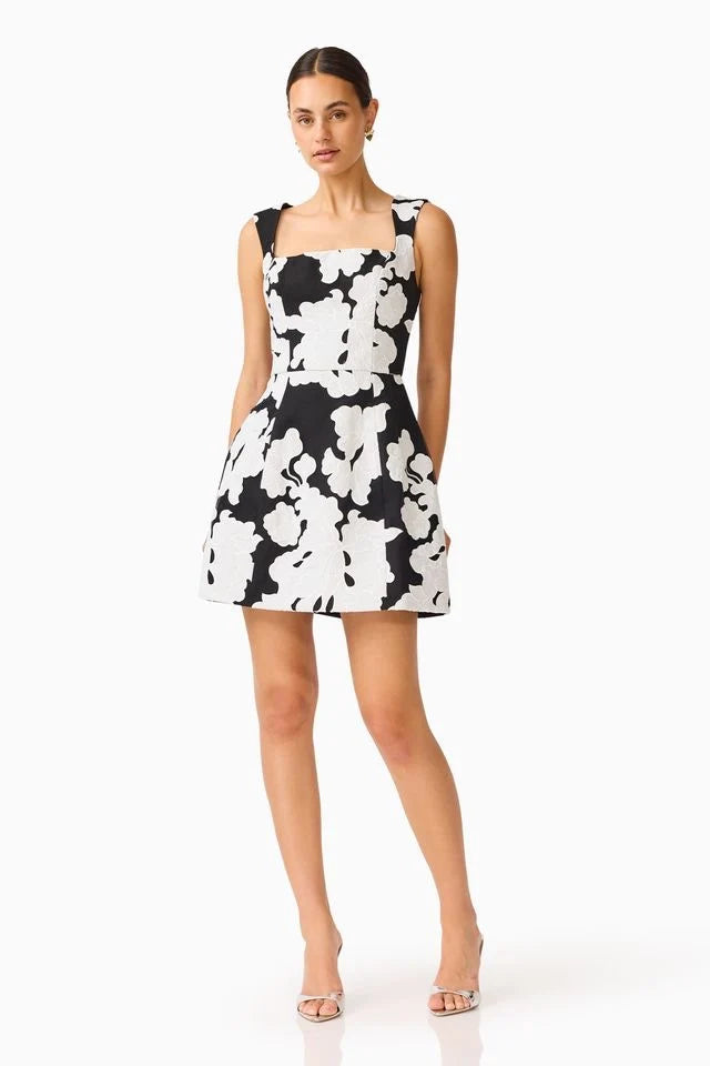 Elliatt - Bloomnoir Mini Tulip Dress - Black & White