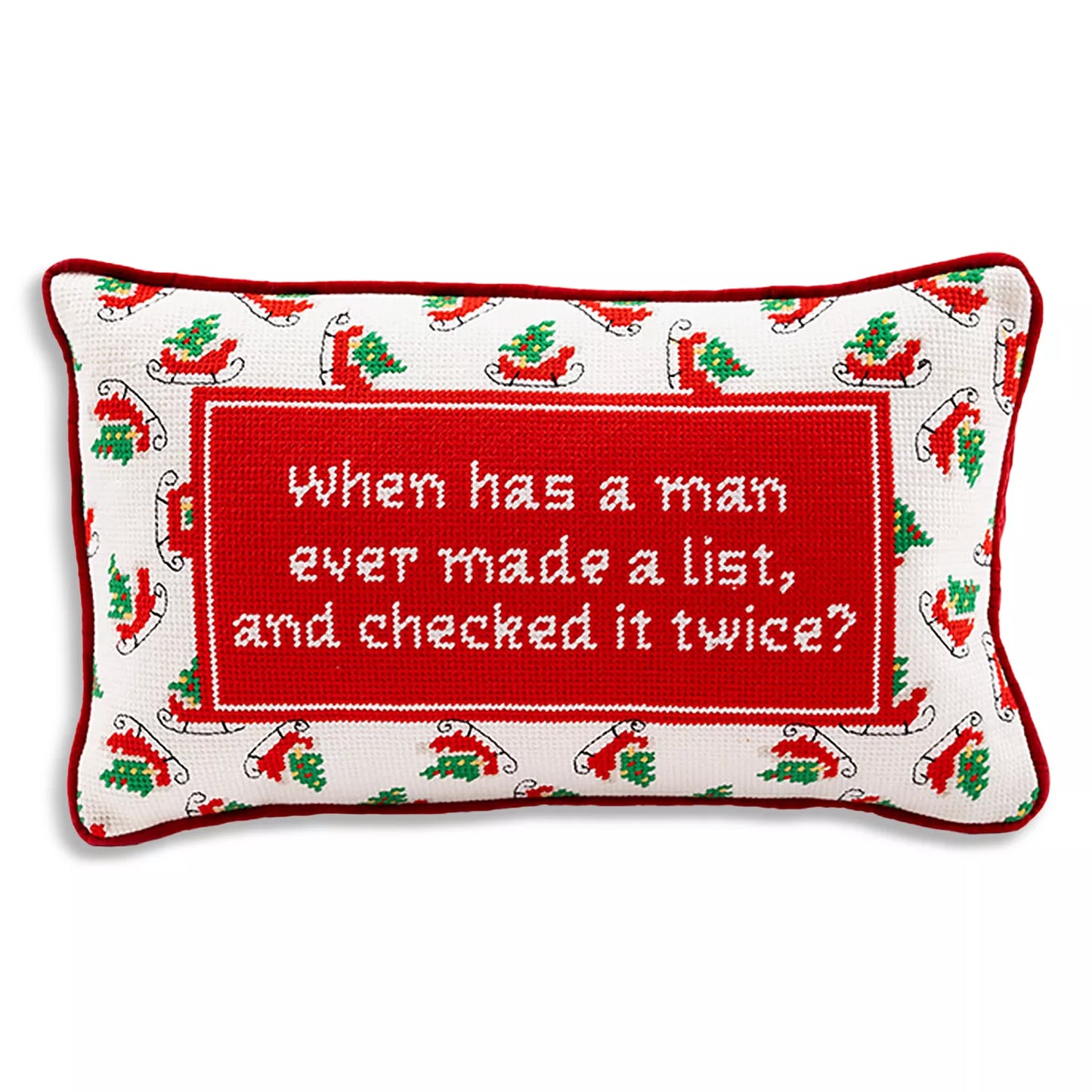 Check it Twice Needlepoint Pillow