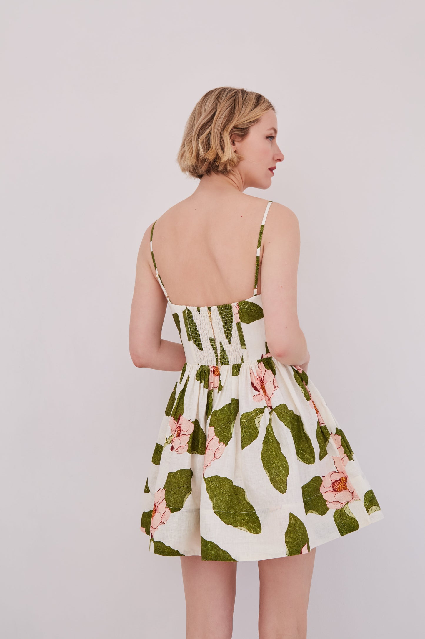 Miro Mini Dress in Lotus Ivory, detail