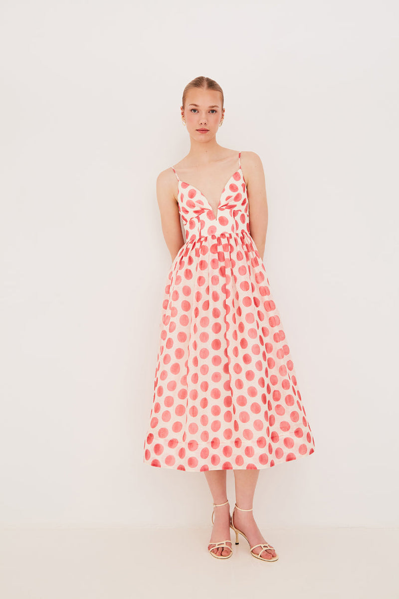 Cara Cara - Pero Midi Dress - Celeste Spot Pink