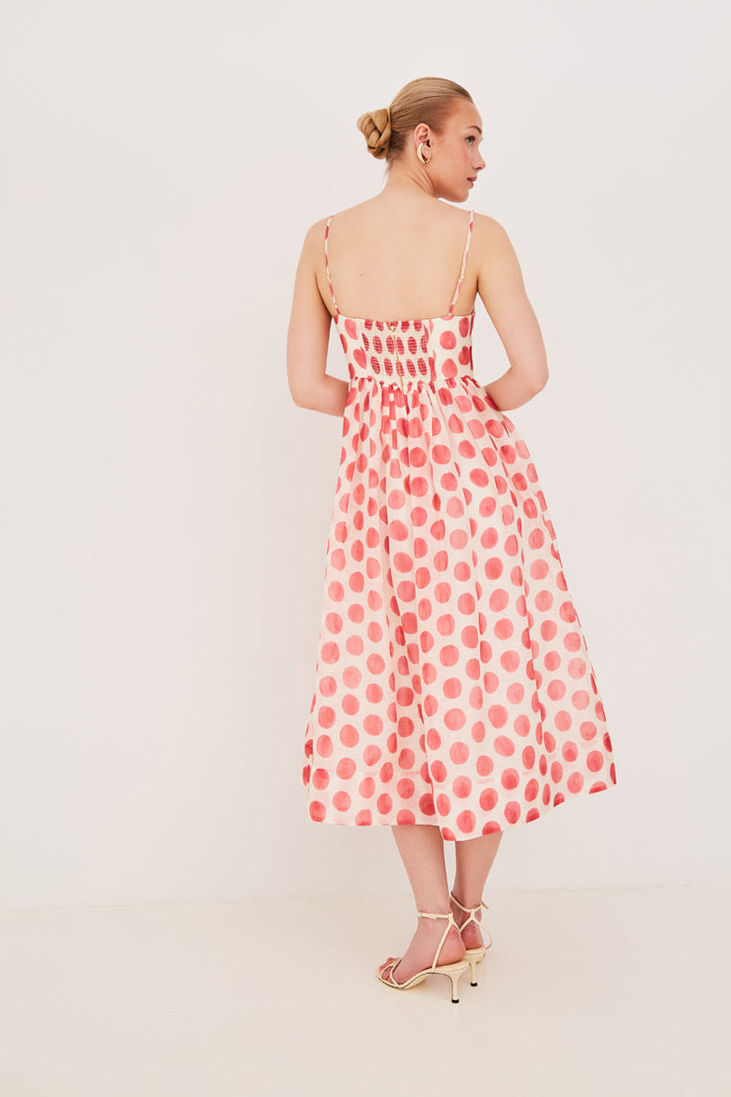 Cara Cara - Pero Midi Dress - Celeste Spot Pink
