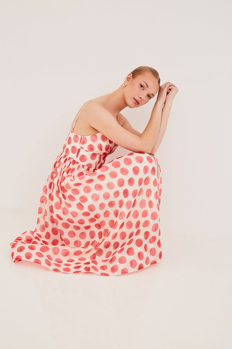 Cara Cara - Pero Midi Dress - Celeste Spot Pink