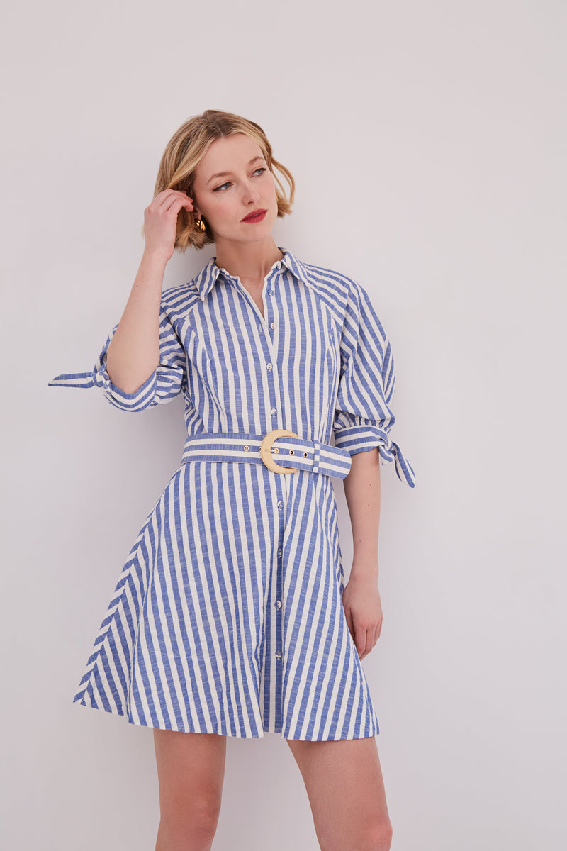 Cara Cara - Caro Mini Dress - Seersucker Blue