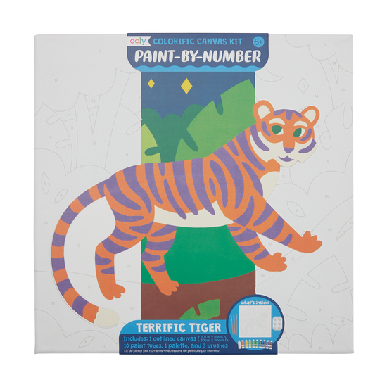 Colorific Canvas Paint By Number Kit: Terrific Tiger