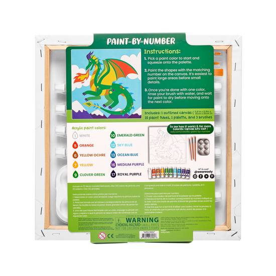 Colorific Canvas Paint by Number Kit - Fantastic Dragon