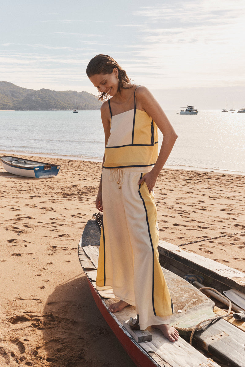 SANCIA - The Sian Top - Canary Stripe