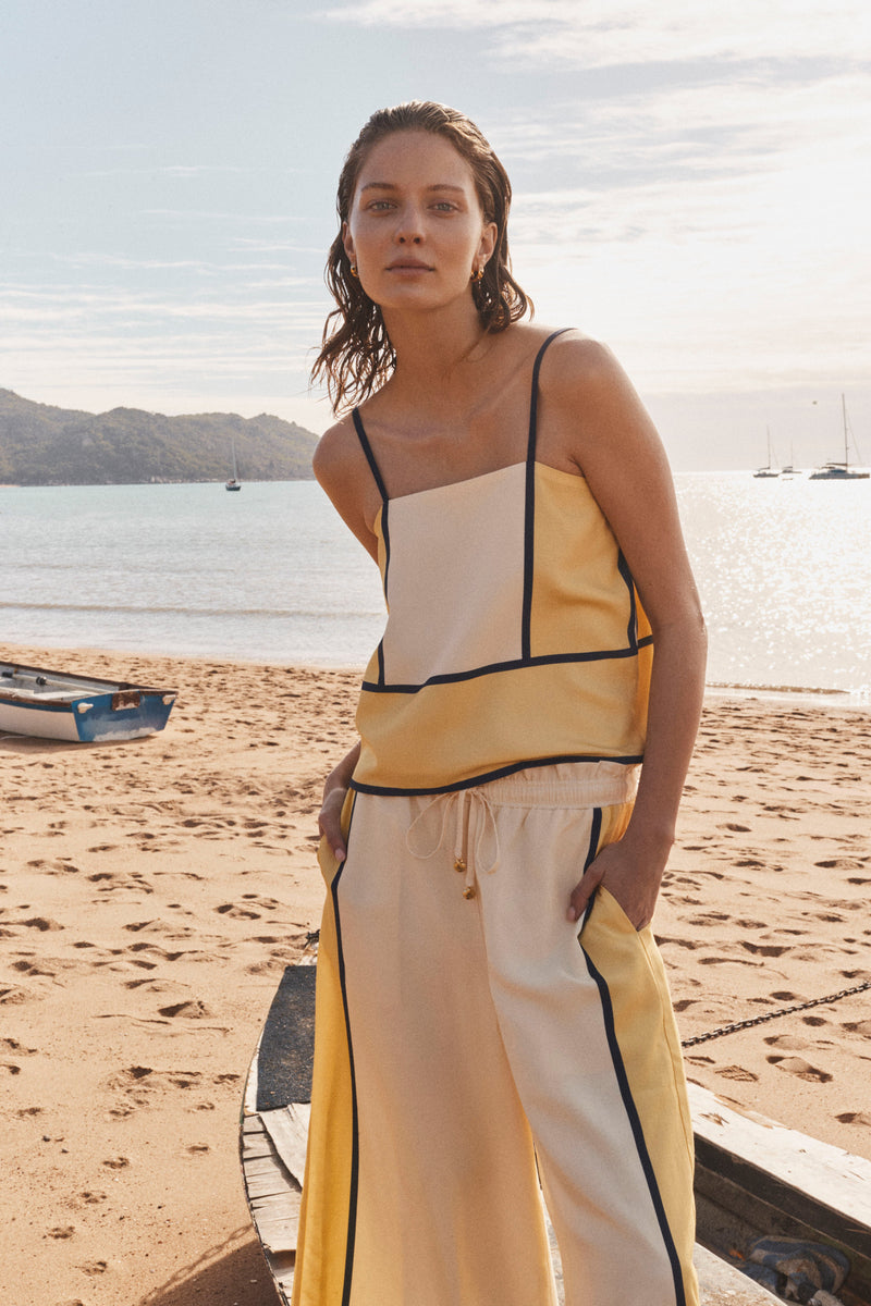 SANCIA - The Sian Top - Canary Stripe