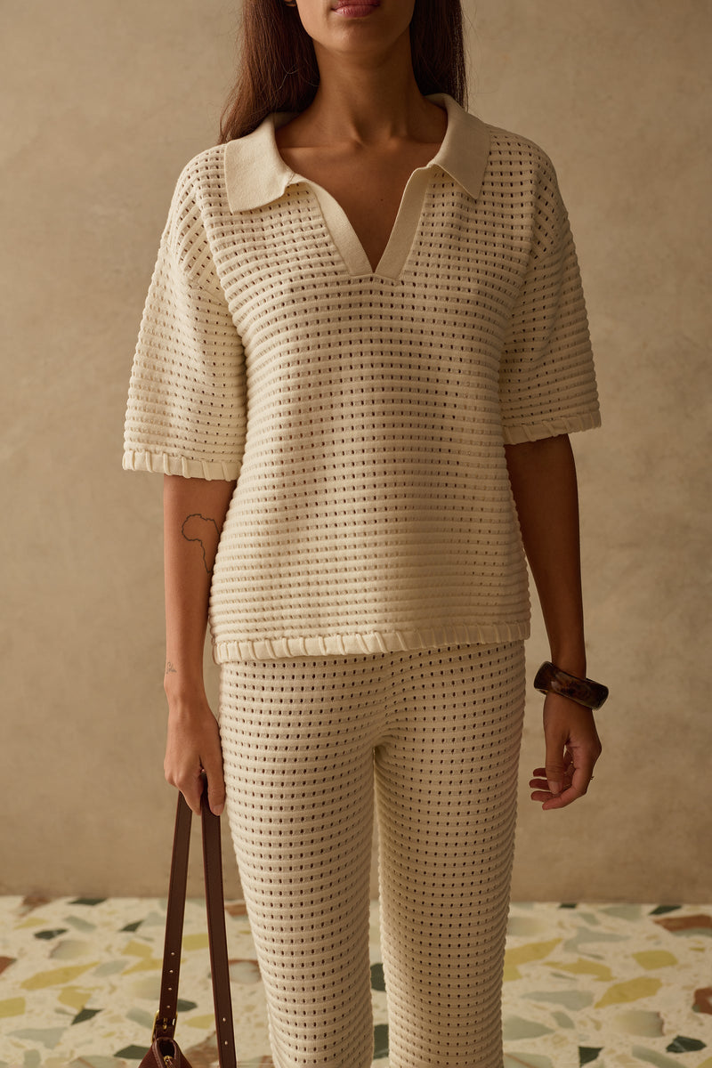 SANCIA - The Zarni Knit Shirt - Dove