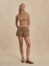 Varley - Hanson Rib Knit Tank - Mid Tan